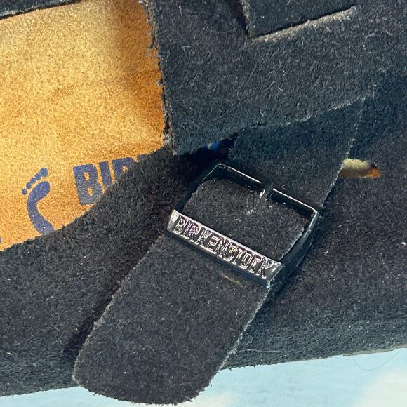 Birkenstock men's boston black suede soft foot bed mediuim/narrow width EU 44 - Picture 3 of 9